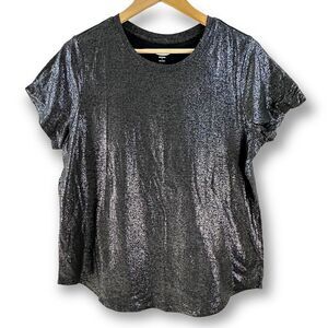 Old Navy Everywear black shiney short‎ sleeve T-shirt NWT size L